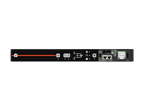 Vertiv Geist Rack Transfer Switch RPDU - 1U| 20A| 120V| 1.9kW| (10) NEMA 5-20R Receptacles| (2) NEMA 5-20P Plug| High-Contrast LCD| Next-Generation Interchangeable Monitoring Device (IMD)| VA4N21A0