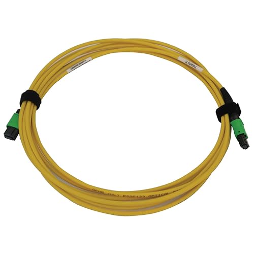 Tripp Lite Single Mode Fiber Optic Patch Cable, 9/125 OS2 MPO to MPO (F/F APC), 12 Fiber, Yellow LSZH Jacket, 3 Meters / 9.8 Feet, Lifetime Limited Manufacturer's Warranty (N390B-03M-12-AP)