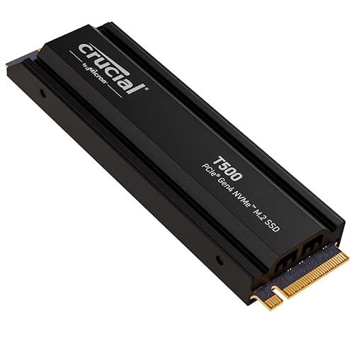 Crucial T500 4TB Gen4 NVMe M.2 Internal Gaming SSD with Heatsink, Up to 7000MB/s, PlayStation 5 Compatible + 1mo Adobe CC All Apps- CT4000T500SSD5 4TB T500 W/Heatsink (PS5)