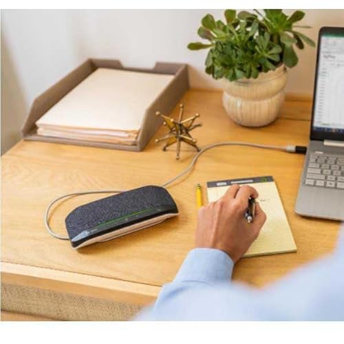 Poly Sync 10 USB Speakerphone (Plantronics) - Two-In-One Portable Speaker for Audio/Video Conference Calls & Music - USB Powered - Dual-Mic, Full-Duplex Audio - Works w/Teams (Certified), Zoom, & More Microsoft Teams Version