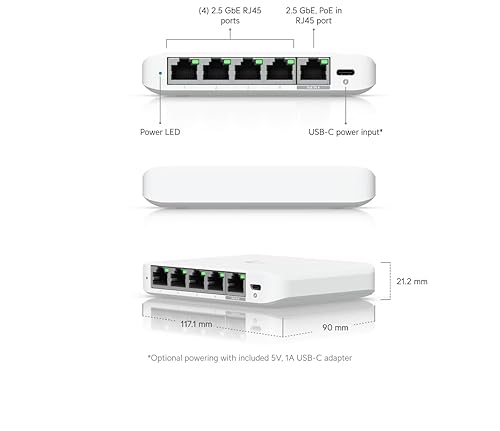 UBIQUITI UNIFI Flex Mini 5-Port 2.5G Switch (USW-Flex-2.5G-5)
