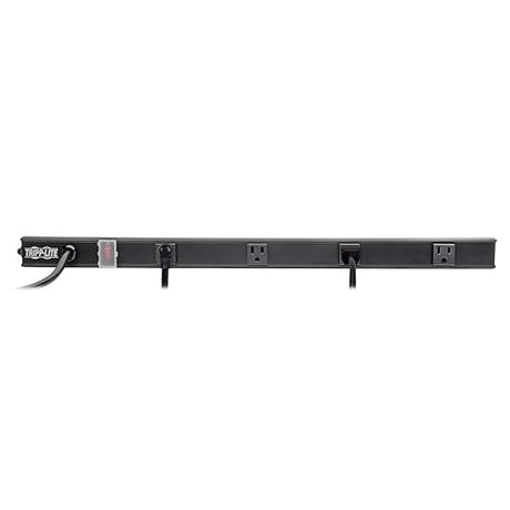 Y417U Tripp Lite 4 Right-Angle Outlet Power Strip, 6 Ft. Long Cord, Right-Angle 5-15P Plug, 24 Inches, 120V, Metal, Black (PS2404RA06B)