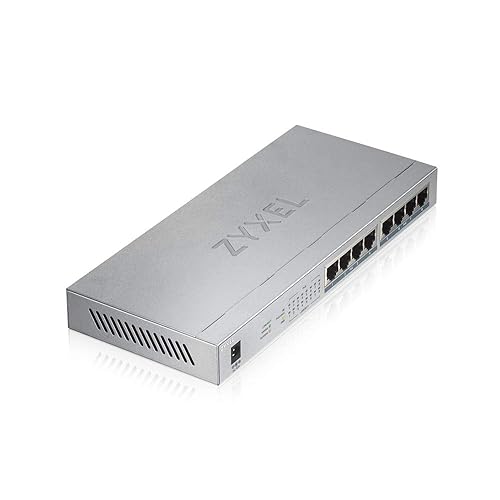Zyxel 8 Port Gigabit Ethernet Unmanaged POE+ Switch | 8 x PoE+ @ 60W | Plug & Play | Sturdy Metal w/Shielded Ports | Desktop or Wall-Mount | Fanless Ethernet Splitter | GS1008HP Information Not Available