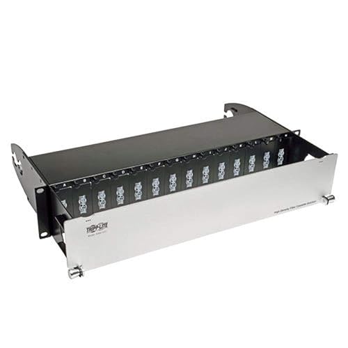 Tripp Lite High Density Rack Mount Fiber Enclosure Panel 14 Cassette 2U RM N482-02U Black 14 Cassette Panel
