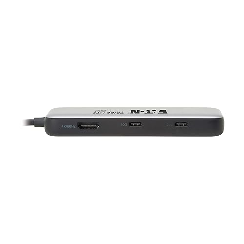 Tripp Lite USB-C Hub Docking Station Adapter with 2 USB-A, 1 USB-C, 1 HDMI, Ethernet Port | USB 3.2 Gen 2, 4K@60Hz HDMI, Gigabit Ethernet, 100W PD Charging Port, 3-Year Warranty (U444-06N-H4GUC3) 2 USB-A / USB-C / USB-C Charging / Ethernet