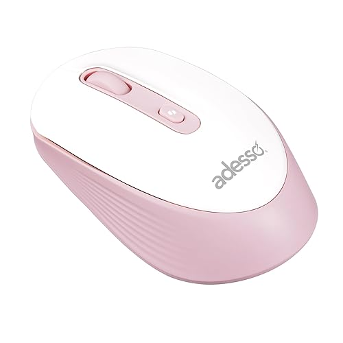 Adesso iMouse A30 Wireless Mouse with AI Copilot Button 2.4GHz USB Dongle 1200 DPI Left and Right Hand Design (Pink)