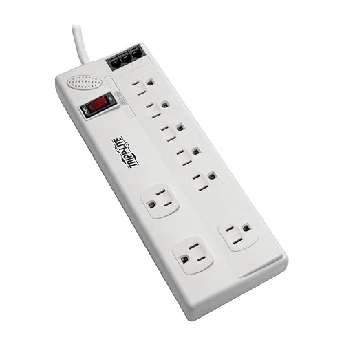 Tripp Lite TLP808TELTAA Surge Protector 120V 5-15R 8 Outlet RJ11 8-Feet Cord 2160 J TAA GSA 8 Outlets + Tel/Fax/Modem