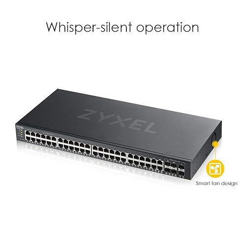 Zyxel 48-Port Gigabit Ethernet NebulaFlex Smart Managed Switch | 4X RJ-45/SFP Ports | Metal | Limited Lifetime GS1920-48v2 48 Ports Cloud Ready