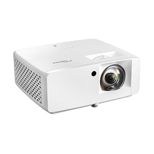 Optoma GT2000HDR Compact Short Throw Laser Home Theater and Gaming Projector, 1080p HD with 4K HDR Input, Bright 3,500 Lumens for Day and Night Viewing, White (Renewed) GT2000HDR (Latest Model, 1080p, Laser, 3500 Lumens)