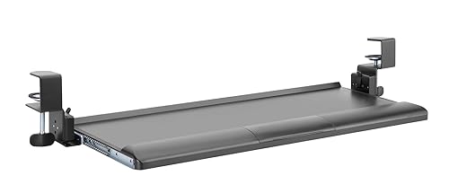 Kantek Desk clamp Five-Position Tilting Keyboard Tray, 26.8 x 11.1, Black