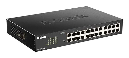 D-Link Ethernet Switch, 24 Port Gigabit Easy Smart Managed Network Internet Desktop or Rack Mountable (DGS-1100-24V2), Black & 8-Port Gigabit Smart Managed Desktop Switch