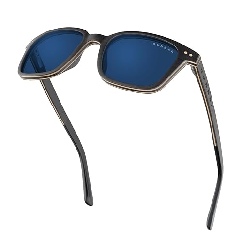 Gunnar Unisex's Muir Blue Light Blocking Glasses, Ebony, 50mm