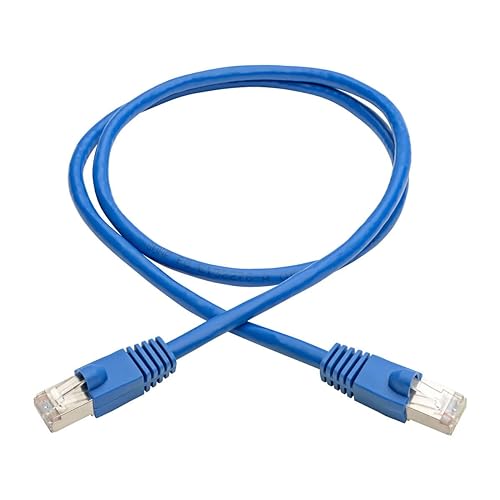 Tripp Lite Augmented Cat6 Cat6a Shielded 10G Patch Cable RJ45 M/M Blue 3' (N262-003-BL) Blue 3 Feet STP