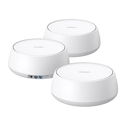TP-Link Deco BE5000 Dual-Band WiFi 7 Mesh System (Deco BE25) – Supports 150+ Devices, 5GHz/2.4GHz, 2.5Gbps Ports, MLO, 4K-QAM, HomeShield Security, Universal Compatibility (3-Pack)