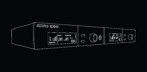 Shure SLXD4 Dual Channel Receiver - for use with SLX-D Digital Wireless Microphone Systems, Transmitters Sold Separately | J52 Band (SLXD4D=-J52)