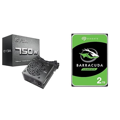 EVGA 750 N1, 750W, 2 Year Warranty, Power Supply & Seagate Barracuda 2TB Internal Hard Drive HDD – 3.5 Inch SATA 6Gb/s 7200 RPM 256MB Cache 3.5-Inch – Frustration Free Packaging (ST2000DM008) 750W Power Supply + 2TB HDD