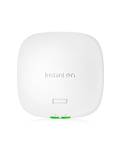 HPE Networking Instant On Access Point AP32 2x2 WiFi 6E Indoor Wireless Access Point | Secure, Tri-Band, Future Ready | Power Source Not Included | US Model (S1T22A) Power Adapter Not Included