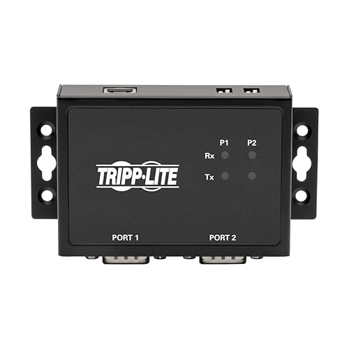 Tripp Lite 2 Port USB to Serial Adapter, RS-422/RS-485, FTDI with COM Retention, USB-B to DB9 F/M (U208-002-IND) 2-Port