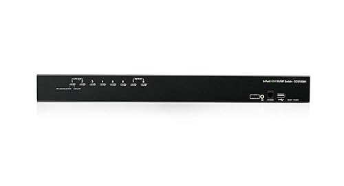 IOGEAR 8-Port USB HDMI KVM Switch – OSD – Cascade – w/Full USB KVM Cable Set (TAA) GCS1808HKITU
