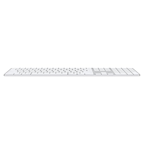 Apple Magic Keyboard with Touch ID and Numeric Keypad: Wireless, Bluetooth, Rechargeable. Works with Mac Computers with Apple Silicon; US English - White Keys Lightning White Keys