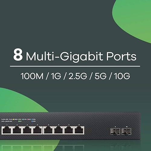 ZYXEL COMMUNICATIONS XS1930-10 8 Port Multi Gig Smart Switch 8-Port Multi-Gig | 2x SFP+