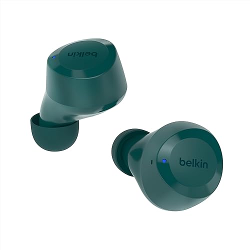 Belkin SoundForm Bolt True Wireless Earbuds, Wireless Charging, IPX4 Sweat and Water-Resistant, USB-C, Up to 28 Hours of Battery Life for Apple iPhone, Samsung Galaxy, Google Pixel, and More - Teal
