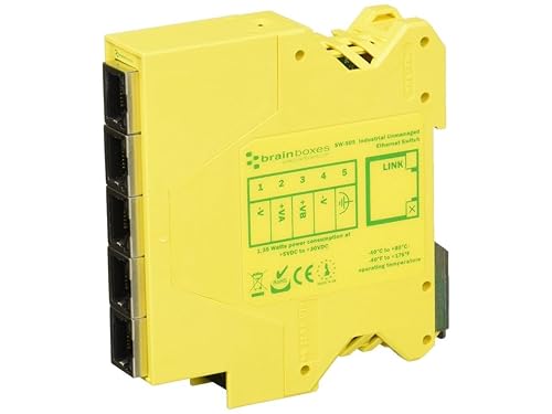 Brainboxes Industrial Compact Ethernet 5 Port Switch Din Rail Mountable Components Other SW-505