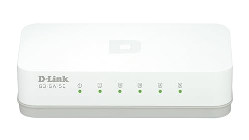 D-Link 5 Port Fast Ethernet Unmanaged Desktop Switch, Plug and play, Fanless design, IEEE 802.3az Energy-Efficient Ethernet (EEE), 3-Year Warranty (GO-SW-5E/E)