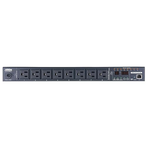 ATEN PE6108 15A/10A 8 Outlet 1U Metered and Switched eco PDU - Remote Power Control
