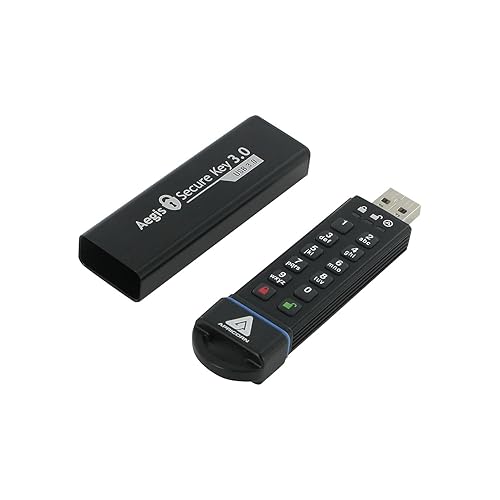 Apricorn Aegis Secure Key 16 GB FIPS 140-2 Level 3 Validated 256-bit Encryption USB 3.0 Flash Drive (ASK3-16GB)