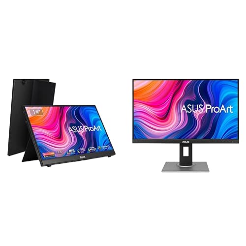 ASUS ProArt Display 14” 1080P Portable Touchscreen Monitor (PA148CTV) & ProArt Display PA278QV 27” WQHD (2560 x 1440) Monitor, 100% sRGB/Rec. 709 ?E < 2, IPS