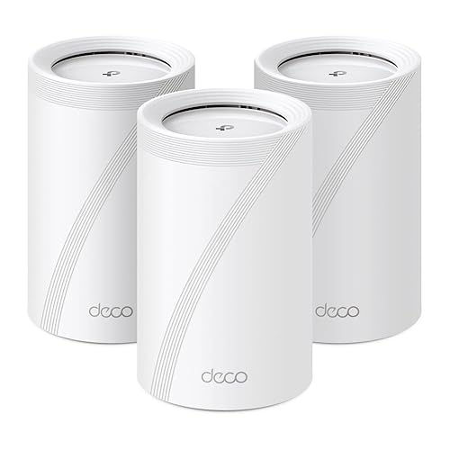 TP-Link Deco BE11000 Tri-Band WiFi 7 Mesh (Deco BE65) - 11 Gbps, 5200 Sq.Ft, 4× 2.5 G Ethernet, 6G Band, AI-Driven Band, HomeShield 3-Pack Wi-Fi 7 | BE11000, Tri-Band 3-Pack