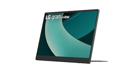 LG gram +view 17MT70 – 17 Lightweight Portable Monitor, WQXGA (2560x1600) IPS, DCI-P3 99%, 16:10 Anti-Glare Display, USB 3.2 Gen1 Type-C, Mini-HDMI, Dual Speakers, Kickstand, Ultra-Slim, Titan Silver