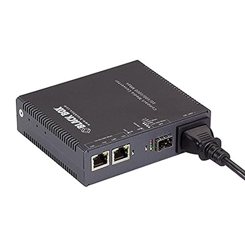 Black Box Compact Media Converter - 2-Port 10/100/1000-Mbps Copper, 1-Port 100/1000-Mbps SFP