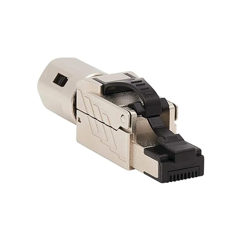 TRIPP LITE Cat6a RJ45 Termination Plug, Cat6a Ethernet Connector, MPTL, Tool-Free Shielded Plug, 100W High-Power PoE & PoE++, TAA, Black (N238-P01-MPTL-A)