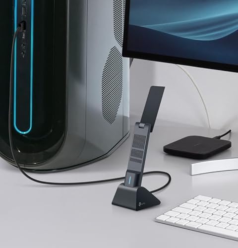 TP-Link AXE5400 WiFi 6E USB Adapter for Desktop PC (Archer TXE70UH) Tri-Band Wireless Network Adapter, Ultra-Low Latency, MU-MIMO, OFDMA, Refined Security, WPA3, Supports Windows 11/10 AXE5400, Wi-Fi 6E - Newer Model