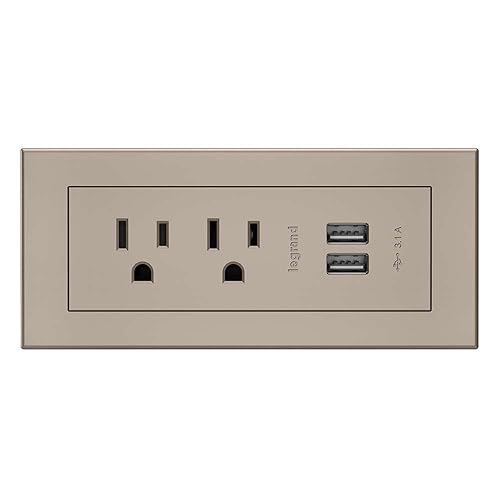 C2G 16367 Radiant Furniture 2 Outlet and USB Power Center, Nickel