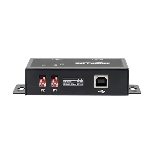 Tripp Lite 2 Port USB to Serial Adapter, RS-422/RS-485, FTDI with COM Retention, USB-B to DB9 F/M (U208-002-IND) 2-Port