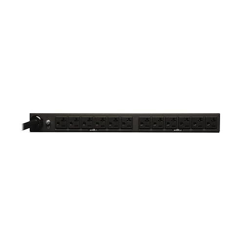 Tripp Lite 2.9kW Basic Rackmount PDU with Isobar Surge Protection, 120V, 3840 Joules, 12 Outlets Standard 5-15/20R, 15 ft / 4.5M L5-30P Power Cord, TAA Compliant, 5-Year Warranty (PDUH30-ISO)