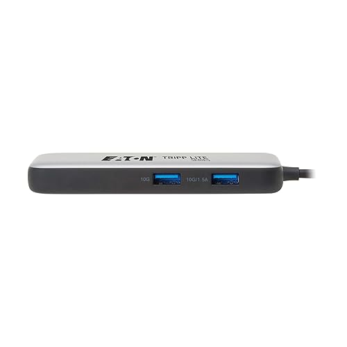 Tripp Lite USB-C Hub Docking Station Adapter with 2 USB-A, 1 USB-C, 1 HDMI, Ethernet Port | USB 3.2 Gen 2, 4K@60Hz HDMI, Gigabit Ethernet, 100W PD Charging Port, 3-Year Warranty (U444-06N-H4GUC3) 2 USB-A / USB-C / USB-C Charging / Ethernet