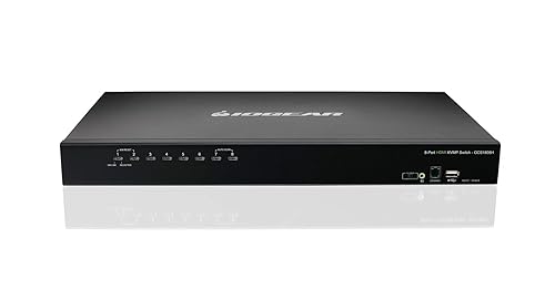 IOGEAR 8-Port USB HDMI KVM Switch – OSD – Cascade - w/USB KVM Cables Set (TAA) GCS1808H