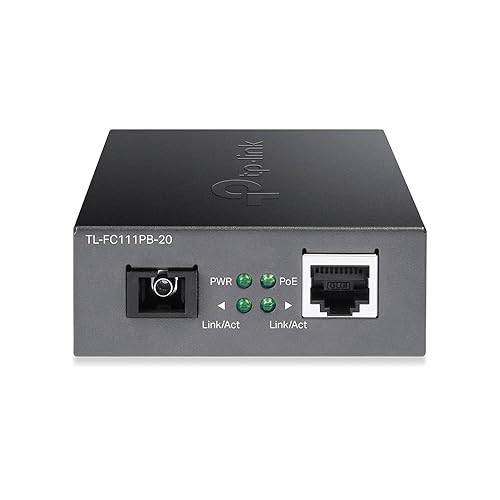 TP-Link TL-FC111PB-20 | 10/100 Mbps WDM SFP to RJ45 Fiber to Ethernet Media Converter with 1-Port PoE | 10/100 Mbps RJ45 Port to 100Base-FX Single-Mode Fiber | Extend Fiber Distance Up to 20 km