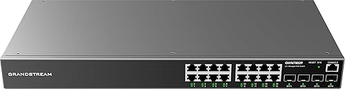 Grandstream GWN7802P | 16-Port Gigabit Ethernet Layer 2+ Managed PoE Switch 16 Port | 240W PoE Managed L2+