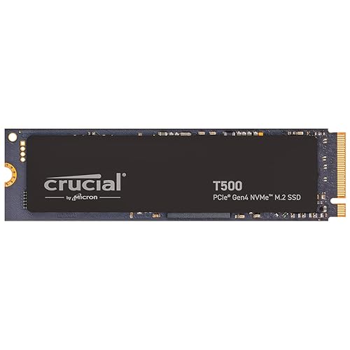 Crucial T500 4TB Gen4 NVMe M.2 Internal Gaming SSD, Up to 7000MB/s, Laptop & Desktop Compatible + 1mo Adobe CC All Apps - CT4000T500SSD3 4TB T500