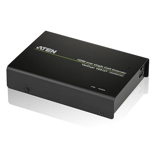 ATEN VE812T HDMI Over Single Cat 5 Transmitter-TAA Compliant - 1 Input Device - 328.08 ft Range - 1 x Network (RJ-45) - 1 x HDMI In - 4K - 4096 x 2160 - Twisted Pair