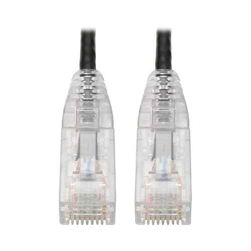 Tripp Lite Cat6 Gigabit Patch Cable, RJ45 M/M, Gigabit, Snagless, UTP, Molded, Slim, Black, 6 ft. (N201-S06-BK) Black 6 ft.