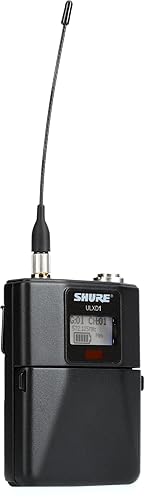 Shure ULXD1 Bodypack Transmitter - for use with ULX-D Digital Wireless Microphone Systems, Receiver Sold Separately | J50A Band (ULXD1=-J50A) TA4F Connector J50A Band (572-608/614-616 MHz)