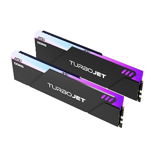 AGI UD858 TURBOJET RGB DDR5 32GB (2x16GB) DDR5 6400MHz CL36, 288-Pin UDIMM RAM Memory PC, AMD Expo Intel XMP Compatible