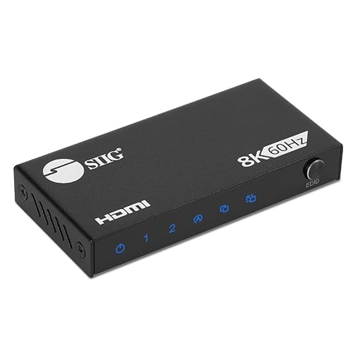SIIG 1x2 8K 60Hz HDMI 2.1 Splitter with VRR/ALLM - Up to 8K@60Hz, 1 HDMI in 2 Out, HDCP 2.3, LPCM 7.1ch, Compatible with DTS-HD/Dolby Digital/Dolby TrueHD, Downscaler, EDID Management