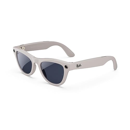 Ray-Ban Meta Glasses, Skyler, Shiny Chalky Gray, Clear to Sapphire Transitions Regular Frame: Shiny Chalky Gray, Lens: Clear to Sapphire Transitions